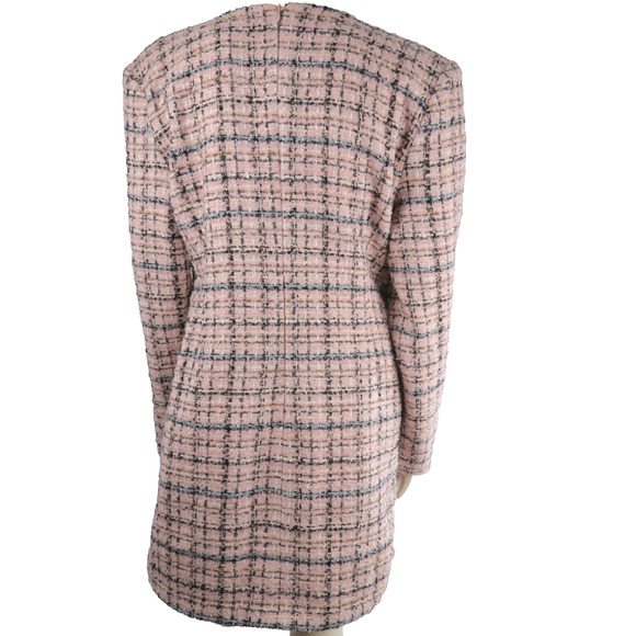 Lovers & Friends Kinsley Pink Tweed Mini Dress Long Sleeves Chic Women’s Size XL - Picture 8 of 10